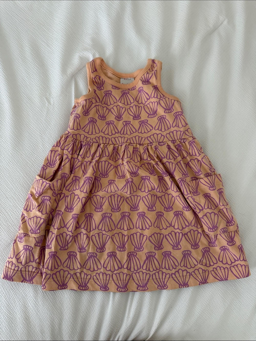 Hanna Andersson Peach Tank Dress with Purple Shells